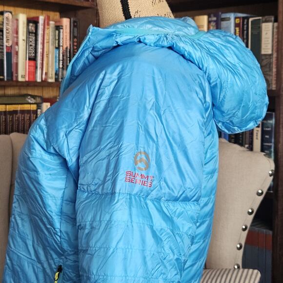 The North Face Puffer Hooded Jacket M Summit Series 800 Turquoise Granola EUC - Picture 7 of 11
